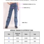 Jean Wide leg cargo elastizado confort azul nevado
