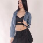 Short pollera mini Cargo Engomado ruedo normal