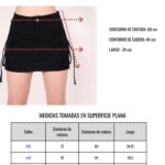 Pollera mini cargo elastizada ruedo normal con tiras