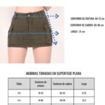 Pollera mini cargo elastizada verde militar