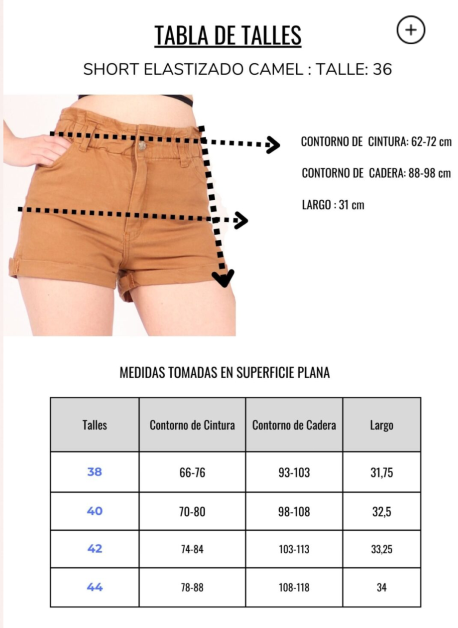 Short elastizado camel