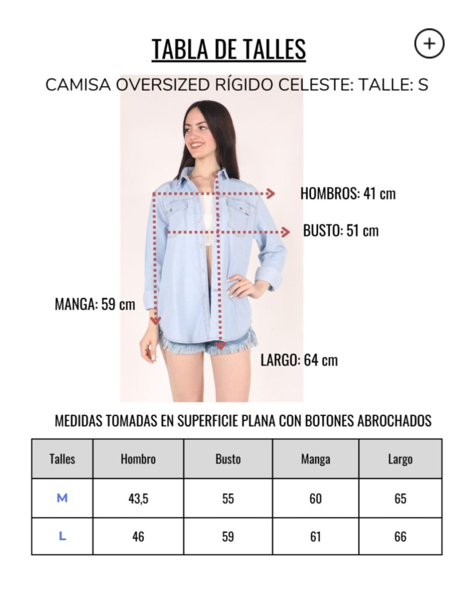 Camisa oversized celeste rígida