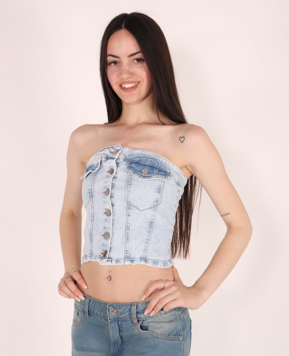 Corset elastizado celeste nevado