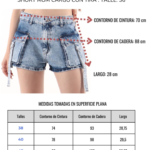 Short mom cargo rígido con tiras ruedo normal