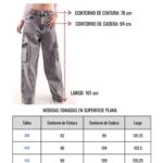 Wide leg cargo rígido negro nevado ruedo normal