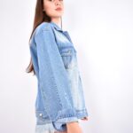 Campera oversize rígida azul nevado