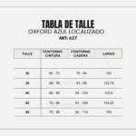 Oxford elástizado azul localizado ruedo normal