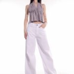 Wide Leg rigido blanco ruedo normal