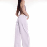 Wide Leg rigido blanco ruedo normal