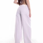 Wide Leg rigido blanco ruedo normal