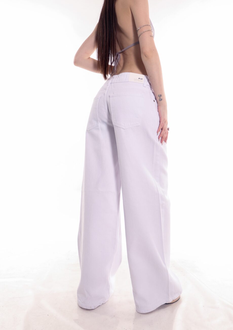 Wide Leg rigido blanco ruedo normal