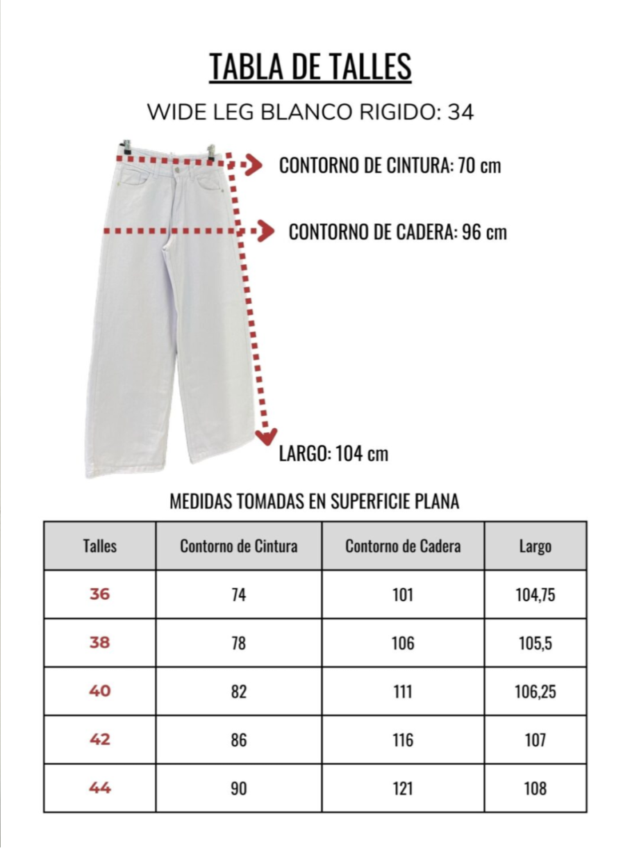 Wide Leg rigido blanco ruedo normal