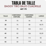 Baggy rígido tiro bajo cuadrille ruedo normal