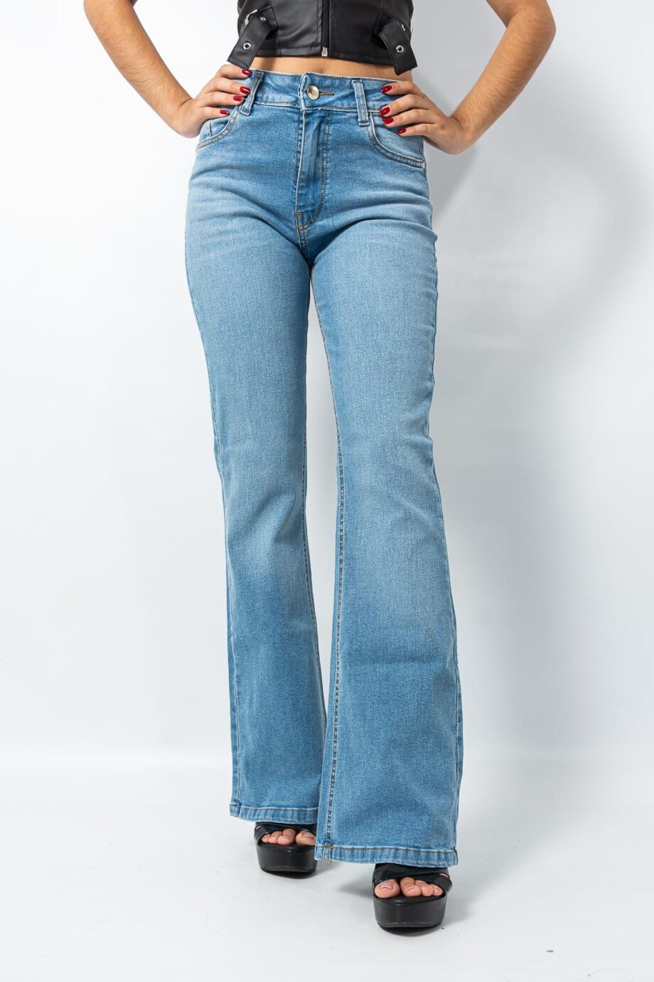 Oxford Flare elastizado Azul piedra localizado