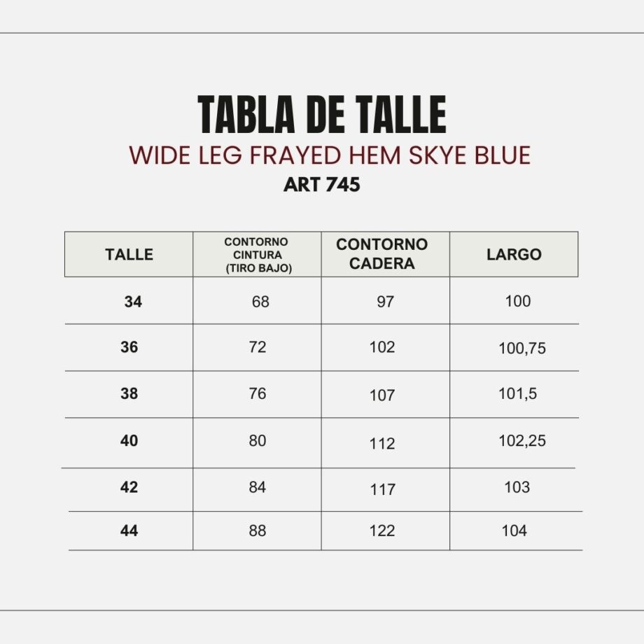 Wide leg tiro bajo azul cielo ruedo desflecado