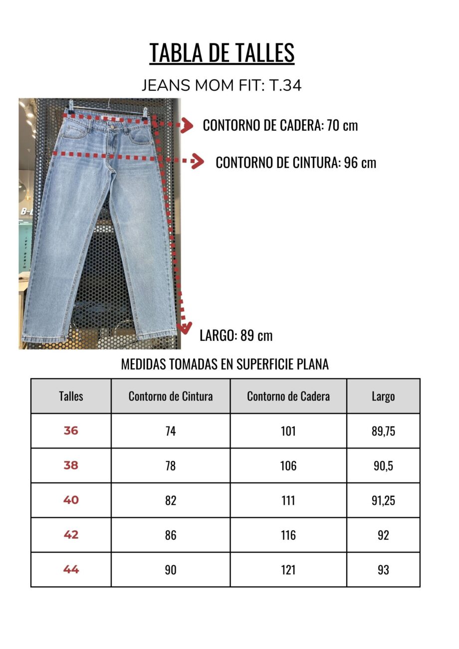 Jean Mom fit rígido celeste