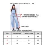 Jardinero mom rígido celeste nevado