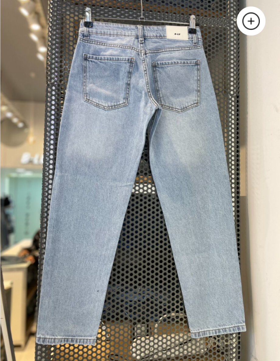 Jean Mom fit rígido celeste