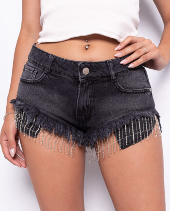 SHORT RÍGIDO TIRO BAJO BLACK LOCALIZADO CON CADENAS