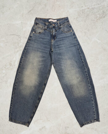 Super Baggy Tiro Medio Canesú Delantero Azul Matizado Ruedo Normal