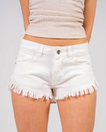 Short rígido Tiro Bajo Natural ruedo Desflecado