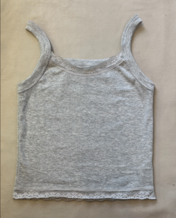 Musculosa Morley Gris Perla con Puntilla